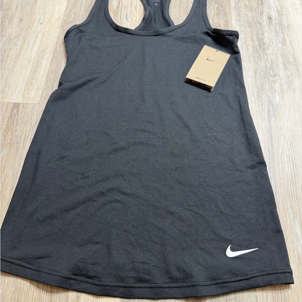 Nike Black Racerback Athletic Tank with White Swoosh